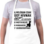printfashion A melóban úgy hívnak 007-es ügynök 2 - Kötény - Fehér (17220332)