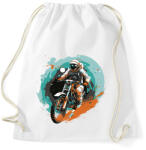 printfashion Motoros űrhajós - Sportzsák, Tornazsák - Fehér (17046632)