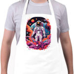 printfashion Űrhajós az űrben - Kötény - Fehér (17042435)