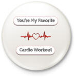 printfashion fav cardio - Kitűző, hűtőmágnes - Fehér (17322019)