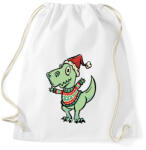 printfashion Integető karácsonyi t-rex - Sportzsák, Tornazsák - Fehér (17003286)