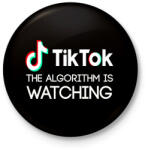 printfashion tiktok - Kitűző, hűtőmágnes - Fekete (17387825)