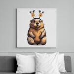 printfashion Rénszarvas bober - Vászonkép - Fehér (17106526)