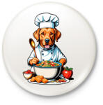 printfashion Szakács kutya - Kitűző, hűtőmágnes - Fehér (17084838)