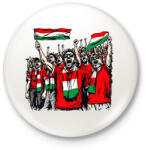 printfashion Magyar szurkolók - Kitűző, hűtőmágnes - Fehér (17344526)