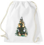 printfashion Kutyás karácsonyfa - Sportzsák, Tornazsák - Fehér (17001937)