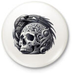 printfashion Koponya - Kitűző, hűtőmágnes - Fehér (17196059)