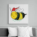 printfashion Karácsonyi méhecske - Vászonkép - Fehér (16981868)