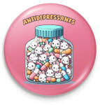 printfashion Nyuszi antidepresszáns - Kitűző, hűtőmágnes - Rózsaszín (17364781)