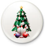 printfashion Bowling karácsonyfa - Kitűző, hűtőmágnes - Fehér (16977348)
