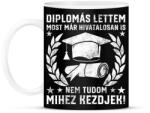 printfashion Diplomás lettem - Bögre - Fekete (17359806)