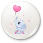 printfashion Elefánt - Kitűző, hűtőmágnes - Fehér (16972418)