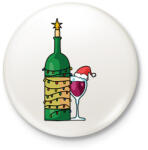 printfashion Karácsonyi bor - Kitűző, hűtőmágnes - Fehér (17007029)