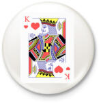 printfashion Király szív - Kitűző, hűtőmágnes - Fehér (17161823)