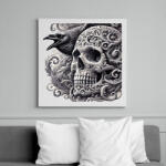 printfashion Koponya - Vászonkép - Fehér (17198770)