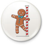 printfashion Vidám mézeskalács - Kitűző, hűtőmágnes - Fehér (17007518)