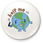 printfashion Föld bolygó - Kitűző, hűtőmágnes - Fehér (17112328)