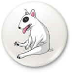 printfashion Bullterrier kutya - Kitűző, hűtőmágnes - Fehér (17295140)