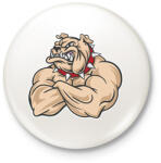 printfashion Kigyúrt bulldog - Kitűző, hűtőmágnes - Fehér (17080787)