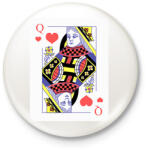 printfashion Dáma szív - Kitűző, hűtőmágnes - Fehér (17161822)