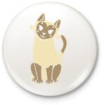 printfashion Sziámi cica - Kitűző, hűtőmágnes - Fehér (17133496)