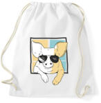 printfashion Napszemüveges malac - Sportzsák, Tornazsák - Fehér (17122984)