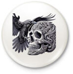 printfashion Koponya - Kitűző, hűtőmágnes - Fehér (17200089)