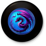 printfashion Lila sárkány - Kitűző, hűtőmágnes - Fekete (16971519)