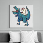 printfashion Unikornis dínó háton - Vászonkép - Fehér (17115076)