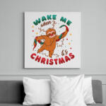 printfashion Karácsonyi lajhár - Vászonkép - Fehér (16996700)