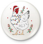 printfashion Karácsonyi csirke - Kitűző, hűtőmágnes - Fehér (16990868)