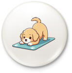 printfashion Lefelé néző kutya póz - Kitűző, hűtőmágnes - Fehér (17433132)