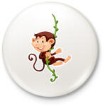 printfashion Majom - Kitűző, hűtőmágnes - Fehér (16970168)