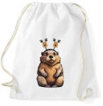 printfashion Rénszarvas bober - Sportzsák, Tornazsák - Fehér (17106210)