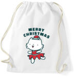 printfashion Karácsonyi táncos cica - Sportzsák, Tornazsák - Fehér (16989787)