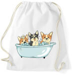 printfashion Corgik a kádban - Sportzsák, Tornazsák - Fehér (17057858)