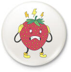 printfashion Eper - Kitűző, hűtőmágnes - Fehér (17114616)