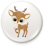 printfashion Szarvas - Kitűző, hűtőmágnes - Fehér (16916281)