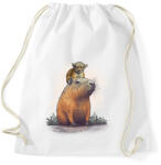 printfashion Capybara és majom - Sportzsák, Tornazsák - Fehér (17083309)