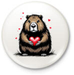 printfashion Capybara valentin - Kitűző, hűtőmágnes - Fehér (17229364)