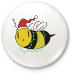 printfashion Karácsonyi méhecske - Kitűző, hűtőmágnes - Fehér (16981848)