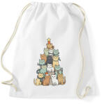 printfashion Macskás karácsonyfa - Sportzsák, Tornazsák - Fehér (17004187)