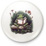 printfashion Olvasó béka - Kitűző, hűtőmágnes - Fehér (17158222)