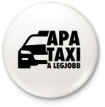 printfashion Apa taxi fekete - Kitűző, hűtőmágnes - Fehér (17463272)