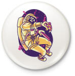 printfashion Űrhajós pizzával - Kitűző, hűtőmágnes - Fehér (17040678)