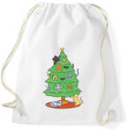 printfashion Macskás karácsonyfa - Sportzsák, Tornazsák - Fehér (16983734)