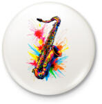 printfashion Színes szaxofon - Kitűző, hűtőmágnes - Fehér (17092509)