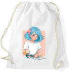 printfashion Kék hajú lány - Sportzsák, Tornazsák - Fehér (17070210)