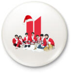 printfashion BTS Karácsony - Kitűző, hűtőmágnes - Fehér (16874672)