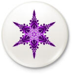 printfashion Hópehely mandala - lila - Kitűző, hűtőmágnes - Fehér (17022818)